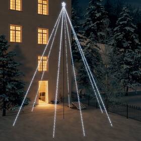 Vidaxl 720286443767 Led Christmas Tree Cool White Plastic Metal Extra Tall
