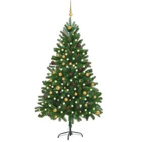 Vidaxl 720286496435 Christmas Tree Green Shiny Gold Matt Bronze
