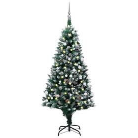 Vidaxl 720286497890 Christmas Tree Green And White Pvc Steel Plastic Medium