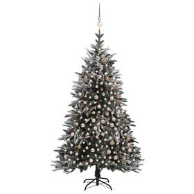 Vidaxl 720286499696 Artificial Christmas Tree Green Pvc Pe Steel 7 Ft
