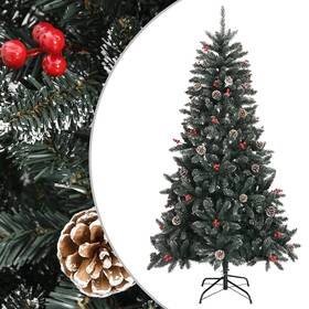 Vidaxl 720287110224 Christmas Tree Green And White Pvc Steel 70.9 In