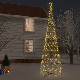 Vidaxl 720287110835 Christmas Cone Tree Warm White Powder-coated Steel Copper Pvc