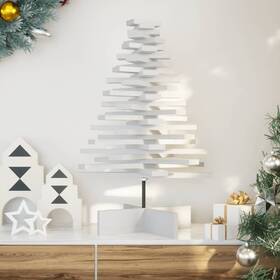 Vidaxl 721158513298 Wooden Christmas Tree White Solid Pine Wood Medium Rotatable