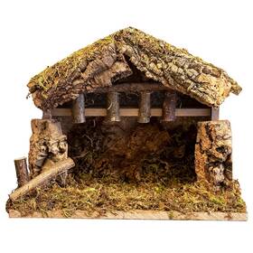 Vi6399 Village Gift Importers Nativity Wooden Stable Creche For Christmas Set 10 Inches X