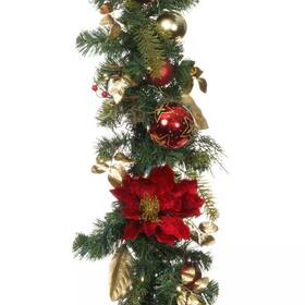 Village Lighting Company 705353548161 9 Ft. Green Battery Operated Prelit Led Artificial Christmas Garland With Lights