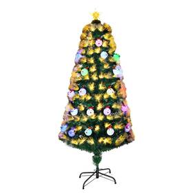 Vingli 810158426726 4ft Pre-lit Fiber Optic Christmas Tree With Multicolor Led Lights Snowman And Sta