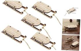 Mlecsioc150919w5fa5p Vosarea 10pcs Christmas Sled Ornament Miniature Wooden Sleighs Vintage Holiday