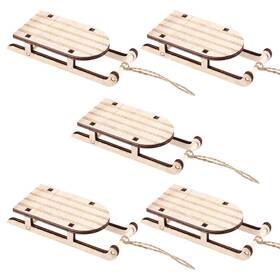 Rg171557u3nkpjmo Vosarea 5 Pcs Sleigh Ornament Small Toy Sled Decoration Wooden Rustic Christmas