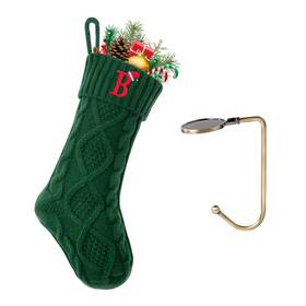 B0dgkts1v4 Vrfashion Letter B Embroidered Christmas Stocking - 18 Inch Knitted Xmas Decor