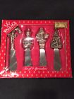 W075948 Wallace Silversmiths Four Set Xmas Spreaders Silverplated Blades