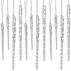 W37302 Clear Glass Christmas Icicle Ornaments Vintage Blown Lot 773822332542