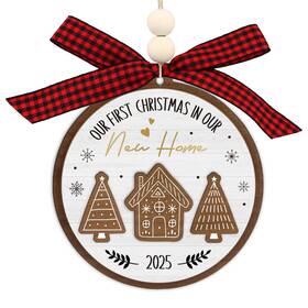 C250805754 Waahome Wooden New Home Christmas Ornament 2025 - House Warming Gifts Hom