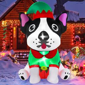 Wabolay 781328911567 Christmas Inflatables Dog Outdoor Yard Decorations 4ft Cute Blow Up French