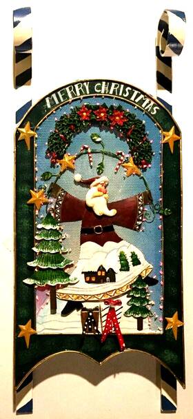 11-746 Wal-mart/unbranded Christmas Sleigh Metal Art Fiber Optics Continuous Color Change 18 Inch Battery Op