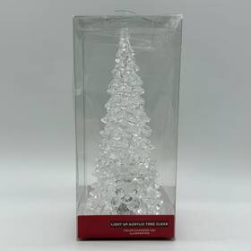 508864 Walgreen Light Up Acrylic Clear Christmas Tree Color Changing Led Illumination 7.25 Inch