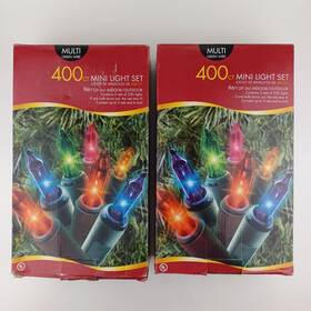 66-376m Walmart 2 Sets Christmas Lights 400ct In/outdoor Mini Light Multicolor Green Wire 96ft