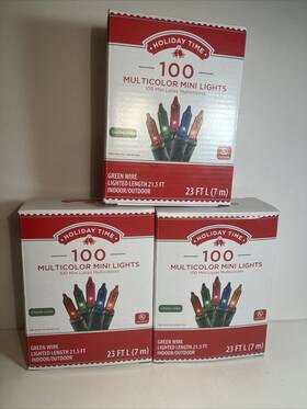 Walmart 764878665692 100 Mini Multi Color Lights Christmas Holiday Green Wire Indoor Outdoor X3 New