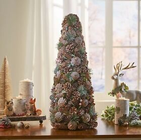 313660 Walt Pre-decorated Pine Cone And Glitter Artificial Tabletop Christmas Tree By C