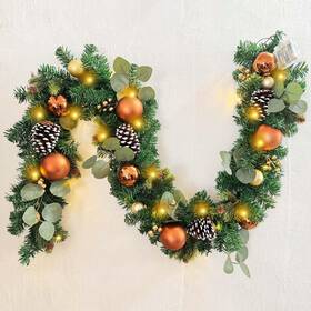 Wn220034 Wanna-cul Pre-lit 6 Ft/ 72 Inch Christmas Garland With Lights Decoration For Mantle Wit