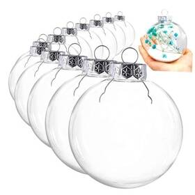 Ls-20241103 Wantelfor 3.15 Inch Valentines Day Clear Plastic Ornaments 12pcs Diy Fillable Christmas