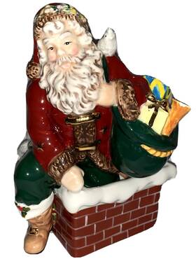 36317 Waterford Christmas Down The Chimney Tealight Votive Candle Holder Santa Claus