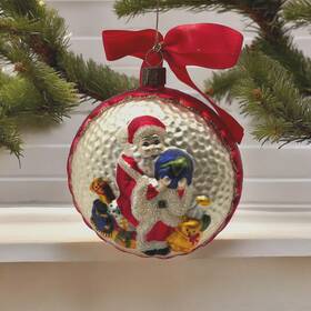 40010834 Waterford Holiday Heirlooms Vintage Glass Christmas Ornament Santa Claus Figure