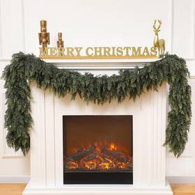 Me-waydress-3786 Waydress 1 Pcs 9 Feet Christmas Cedar Garland Thick And Lush Realistic Artific