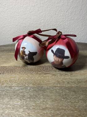 Wayne Enterprises 098111054715 Vintage Bud Fraker Licensed John 2 Inch Western Christmas Ornament Set Of