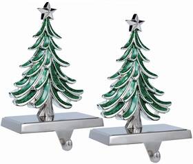 Waytosuc 787803529173 2 Pack Silver Christmas Tree Stocking Holders Mantle Hangers Holiday Fi
