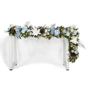 Cgl-2305-60 Wbhome Pre-lit 6 Feet/72 Inch Christmas Garland Light Blue And Gold Lighted W
