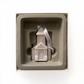 40016255 Wedgwood Christmas Figural Church Grey Ornament 2016 Boxed #