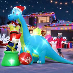 West Bay Xb-sdgg-25 12.5 Ft Christmas Inflatable Decorations Giant Huge Dinosaur Santa Claus Cor
