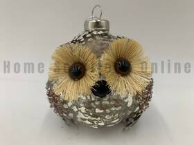 4283908 West Elm Mercury Glass Owl Christmas Holiday Ornament #f105