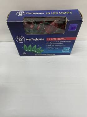 Westinghouse 098719002309 25 Led Indoor Or Outdoor Christmas String Lights Red 16 Ft