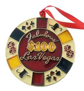 Westmon Works 810023712169 Las Vegas Ornament Casino Chip Christmas 3 3/4 Inch Diameter Multi-colored