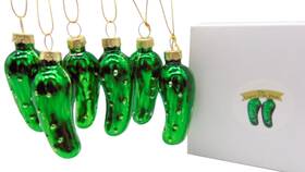 Westmon Works 810023716204 Christmas Pickle Ornament Pack Blown Glass Tree Decoration Gift Boxed Set Of 6