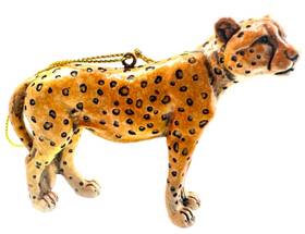 Ww-cheetahorn-6 Westmon Works Cheetah Ornament Realistic Polyresin Christmas Tree Decoration Animal Figur Inch