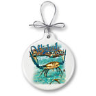 Wf127-rpo100 Erazor Bits Wicked Fish Crab And Star Porcelain Ornament