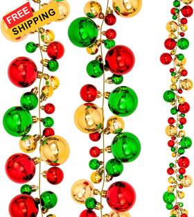 W1739 Whaline Christmas Ball Garland Ornament 6ft Bauble Color