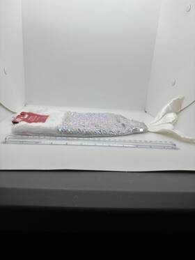 White 639277746405 New Mermaid Tail Sequin Stocking 16 Inch Christmas Decor Fun White/sparkle