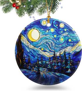 Wihukuy 313107948923 Van Gogh Style Starry Night Christmas Ornament 2025 Holidays