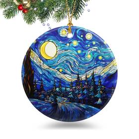 Wihukuy 585002699854 Van Gogh Style Starry Night Christmas Ornament 2025