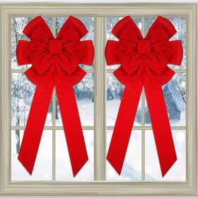 Bow-12 Willbond Velvet Bow 18x 36inch Christmas Decorative Bows Tree Large Christm