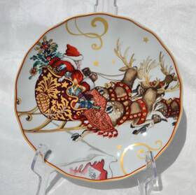 3576733 Williams-sonoma Twas The Night Before Christmas Salad Plates Santas Sleigh 8.5 Inch
