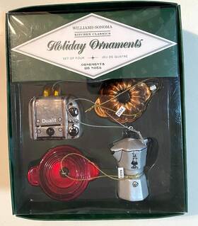 7124613 Williams-sonoma Kitchen Classics Icon Holiday Christmas Ornaments Set Of 4