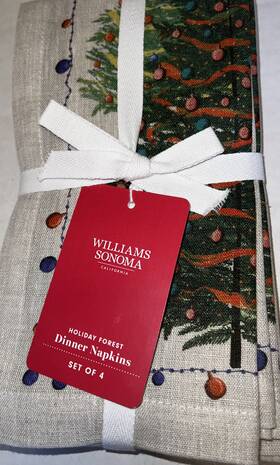 94110775 Williams-sonoma Holiday Forest Dinner Napkins Set Of 4 20 Inch Christmas