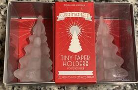 Chtm-1093 Williams-sonoma Hf550641 Christmas Tree Tiny Taper Candle Holder New In Box.
