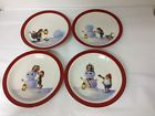 Williams Sonoma Nordic Elf Tomten Dessert Plates Building Snowman Set
