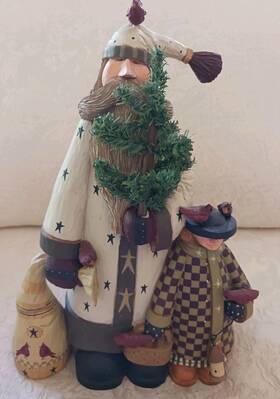 Ww2460 Williraye Studio Christmas Delivery Santa Claus W Tree Cardinals Girl 2003 11 In
