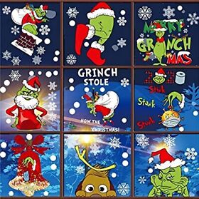 Window Clings Christmas Decals 9 Sheet Decorations Doubleside Snowflakes